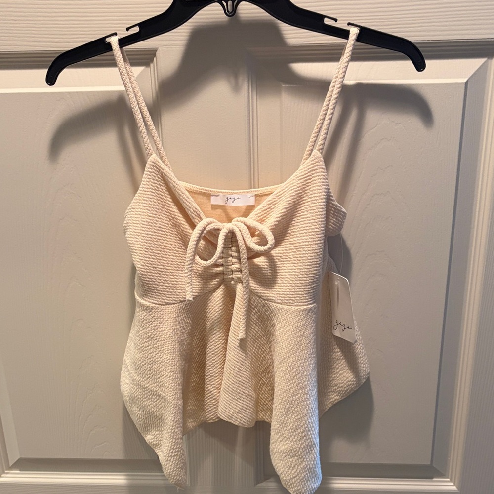 Gaze Cream Textured Camisole Top